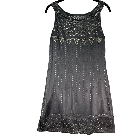 BCBGMaxazria Agate Lyris Beaded Sleeveless Mini Cocktail Dress Gray Size S NWT - Picture 1 of 14